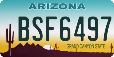 AZ license plate BSF6497