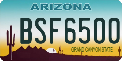 AZ license plate BSF6500