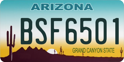 AZ license plate BSF6501