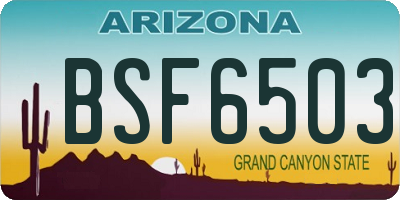 AZ license plate BSF6503