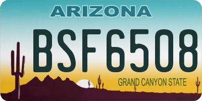 AZ license plate BSF6508