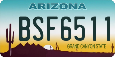 AZ license plate BSF6511