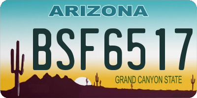 AZ license plate BSF6517