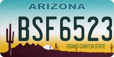 AZ license plate BSF6523