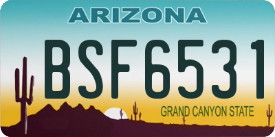 AZ license plate BSF6531