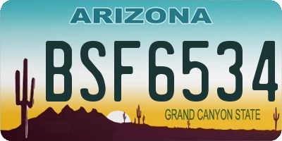 AZ license plate BSF6534