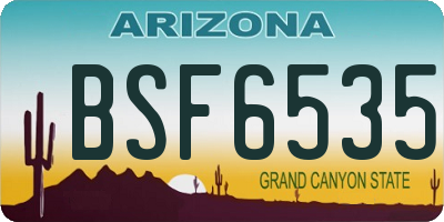 AZ license plate BSF6535