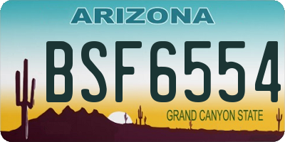 AZ license plate BSF6554