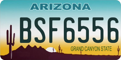 AZ license plate BSF6556