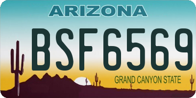 AZ license plate BSF6569