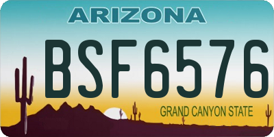 AZ license plate BSF6576