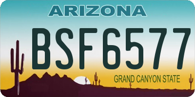 AZ license plate BSF6577