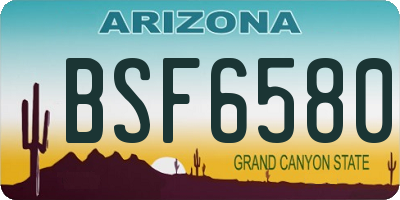 AZ license plate BSF6580