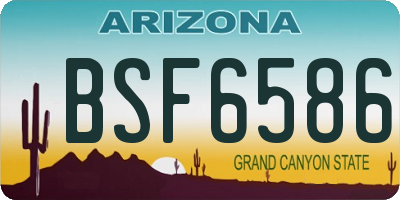 AZ license plate BSF6586