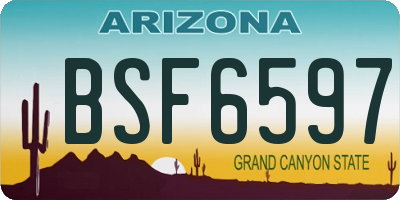 AZ license plate BSF6597