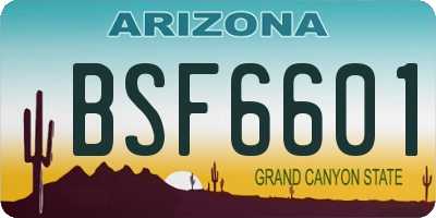 AZ license plate BSF6601