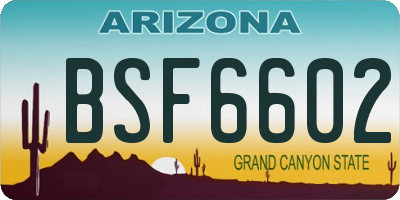 AZ license plate BSF6602