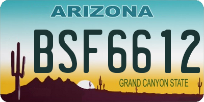 AZ license plate BSF6612