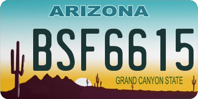AZ license plate BSF6615