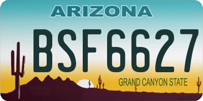 AZ license plate BSF6627