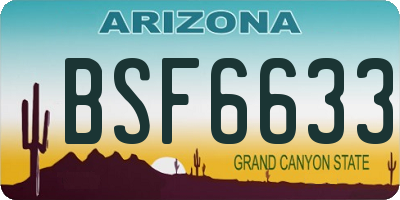 AZ license plate BSF6633