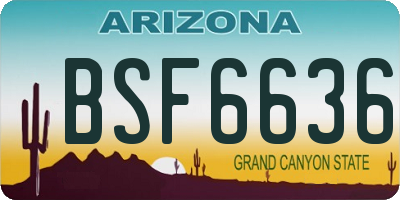 AZ license plate BSF6636