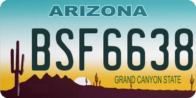 AZ license plate BSF6638