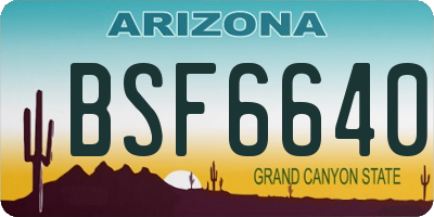 AZ license plate BSF6640