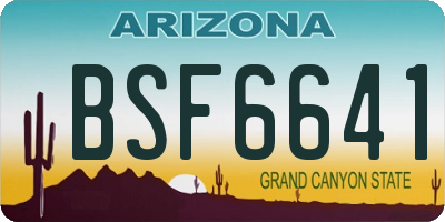 AZ license plate BSF6641