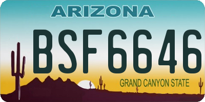 AZ license plate BSF6646