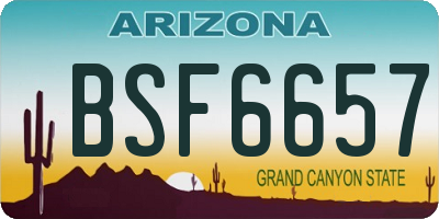 AZ license plate BSF6657