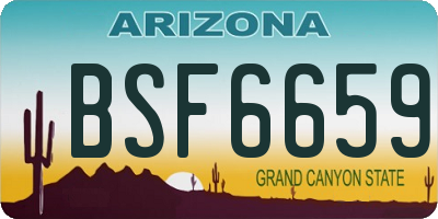 AZ license plate BSF6659
