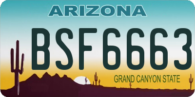 AZ license plate BSF6663
