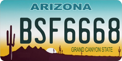 AZ license plate BSF6668