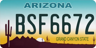 AZ license plate BSF6672