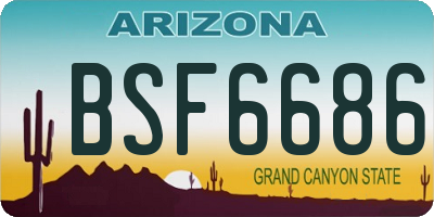 AZ license plate BSF6686