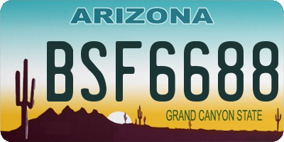 AZ license plate BSF6688