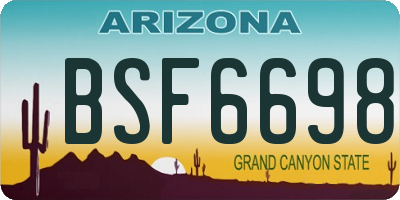 AZ license plate BSF6698