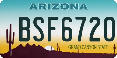 AZ license plate BSF6720