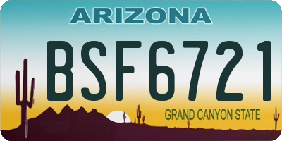 AZ license plate BSF6721