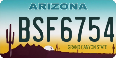AZ license plate BSF6754