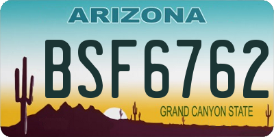 AZ license plate BSF6762