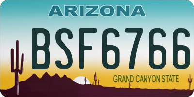 AZ license plate BSF6766