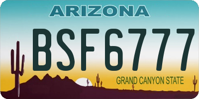 AZ license plate BSF6777