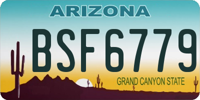 AZ license plate BSF6779