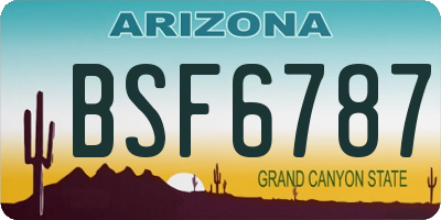 AZ license plate BSF6787