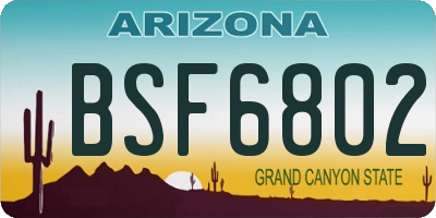 AZ license plate BSF6802