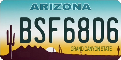 AZ license plate BSF6806