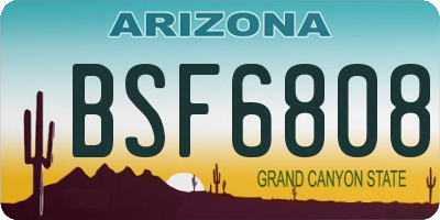 AZ license plate BSF6808
