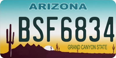AZ license plate BSF6834